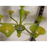 Contemporary Translucent Apple-Green Murano Style Glass Chandelier