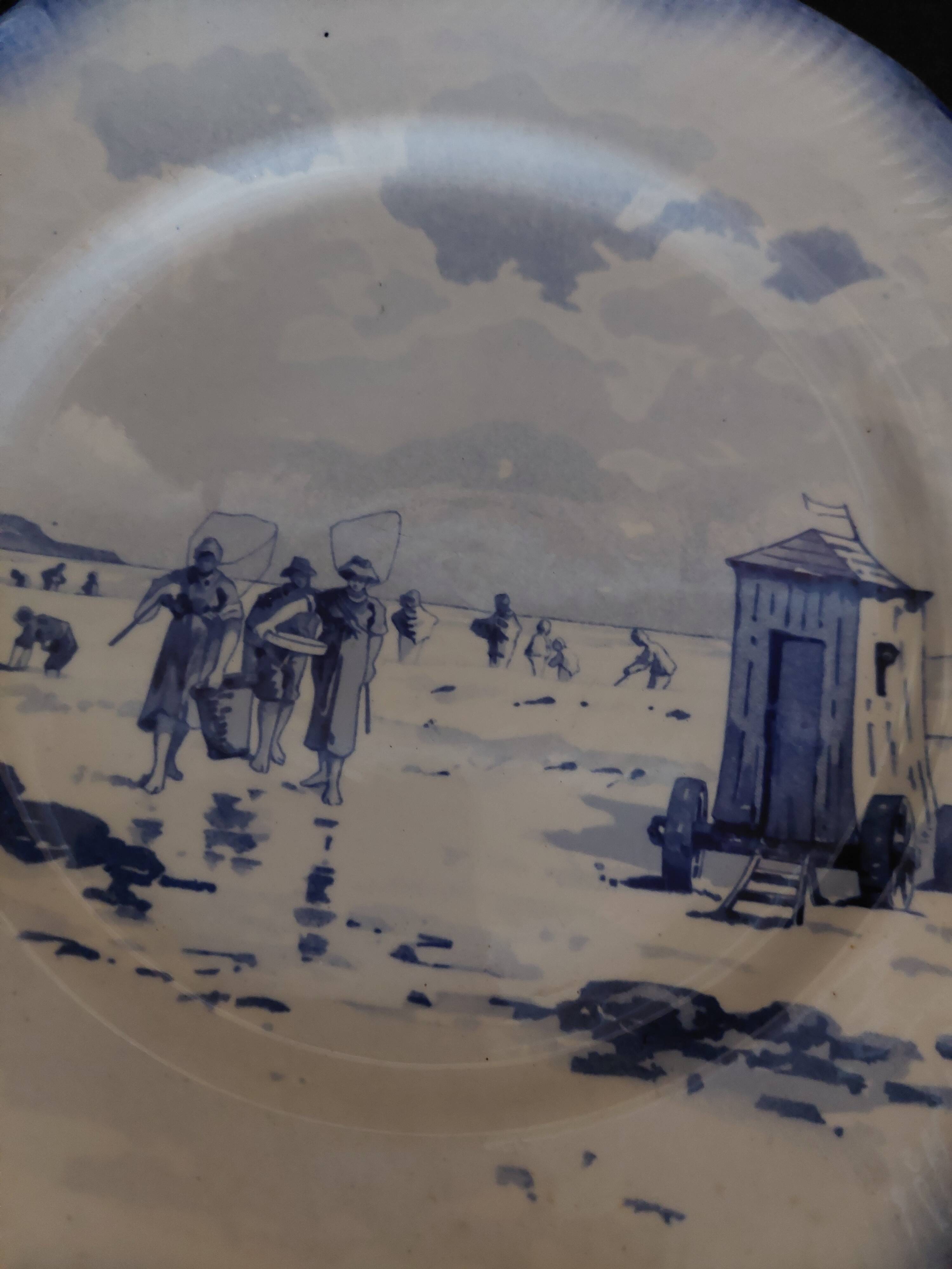 Sarreguemines earthenware plate with Marine decor late 19th century early 20th century