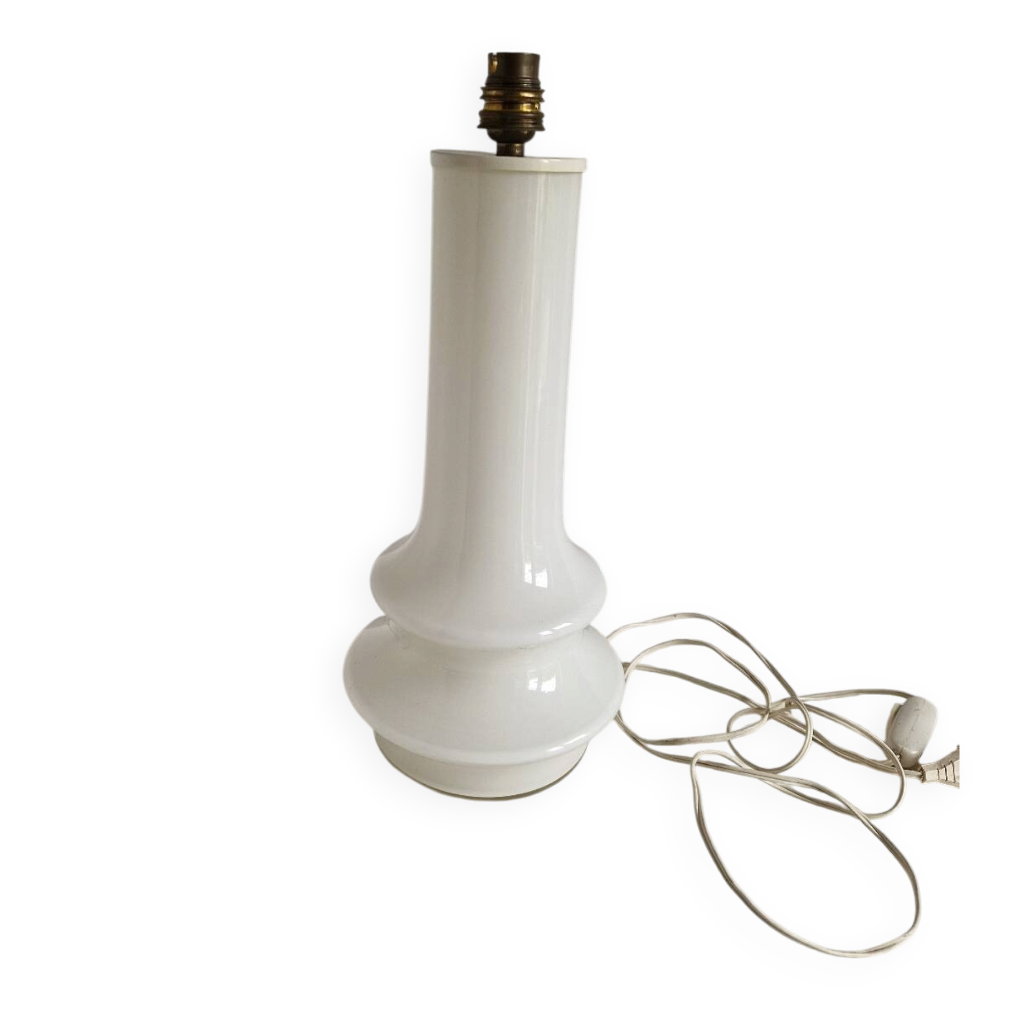 70s Design Lamp in White Opaline