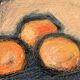 Original Swedish Oil on Panel – "Kattle and Oranges" by Herald – Signed – Dated 1966 – Framed Vintage Piece