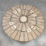 Danish vintage round stone coffee table 'Natures spirit'