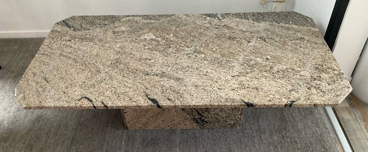 Large minimalist vintage granite coffee table
