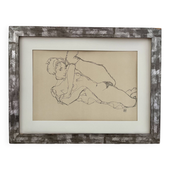 The naked dancer - lithograph after egon schiel