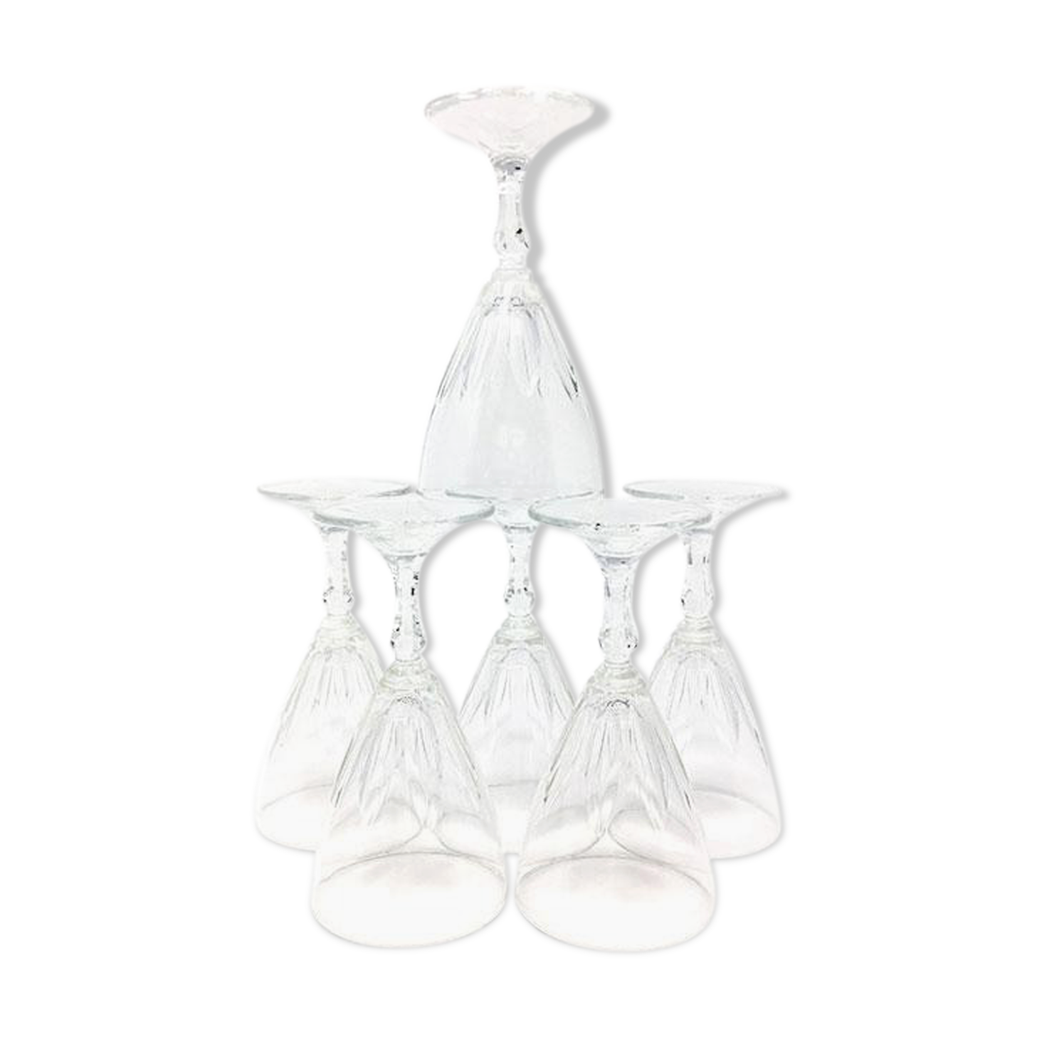 Transparent wine glasses