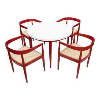 Table à manger scandinave avec chaises, années 1960