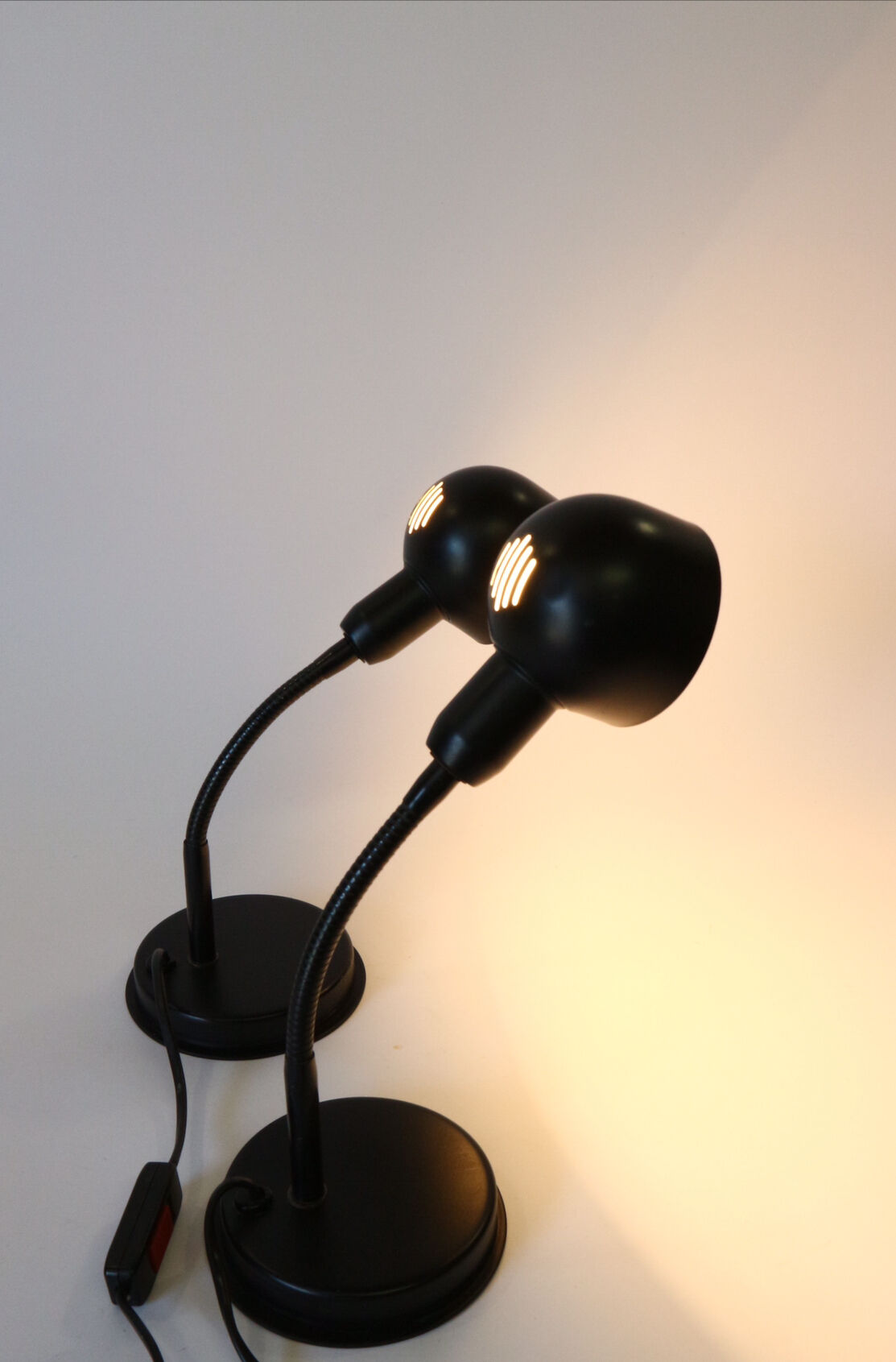 Pair of vintage adjustable bedside lamps, Veneta Lumi