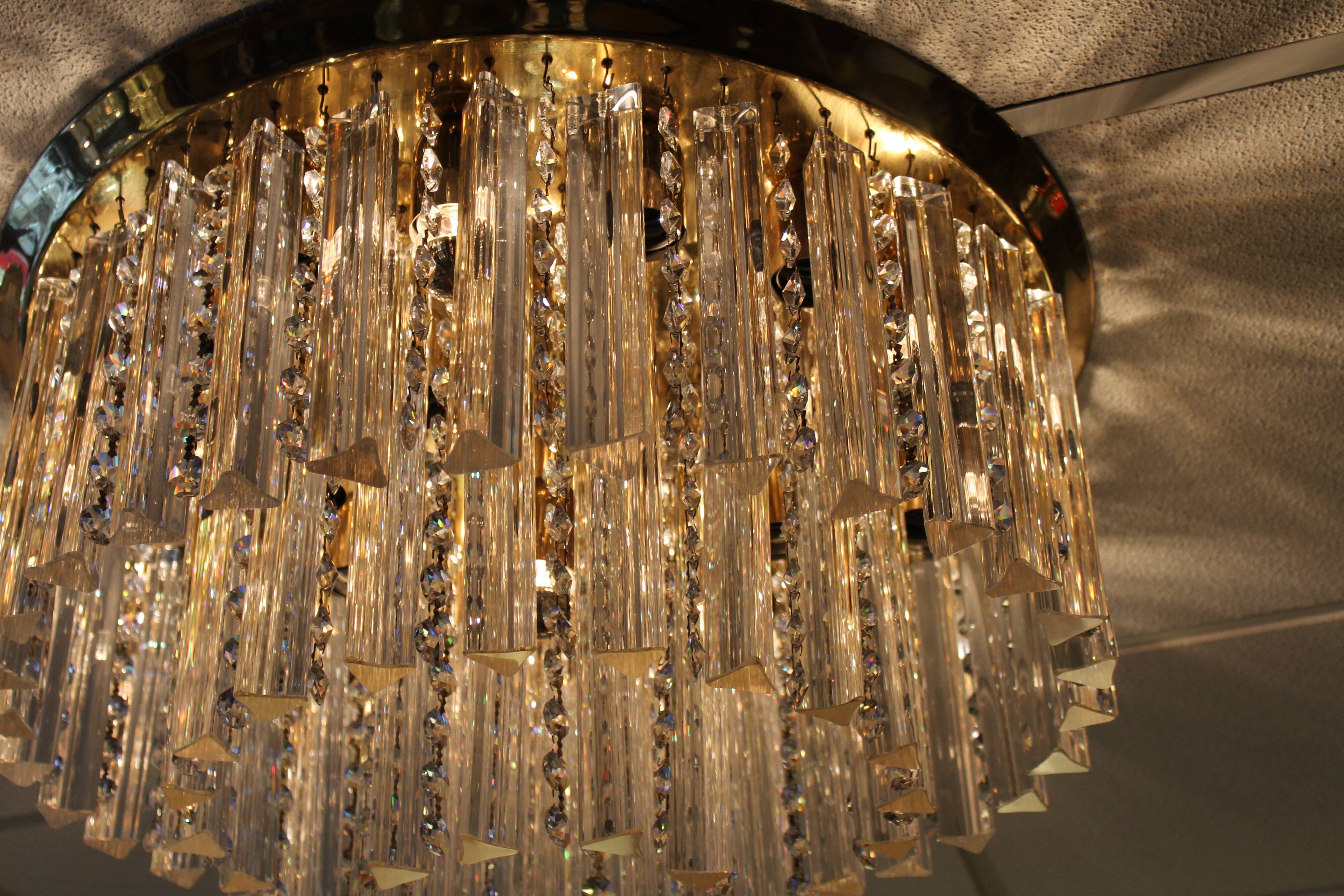 J.T. Kalmar Plaffoniere avec cristaux de verre de Murano, Autriche 1960