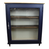 Low glass bookcase