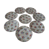 Set of 8 dessert plates, Limoges porcelain 20s
