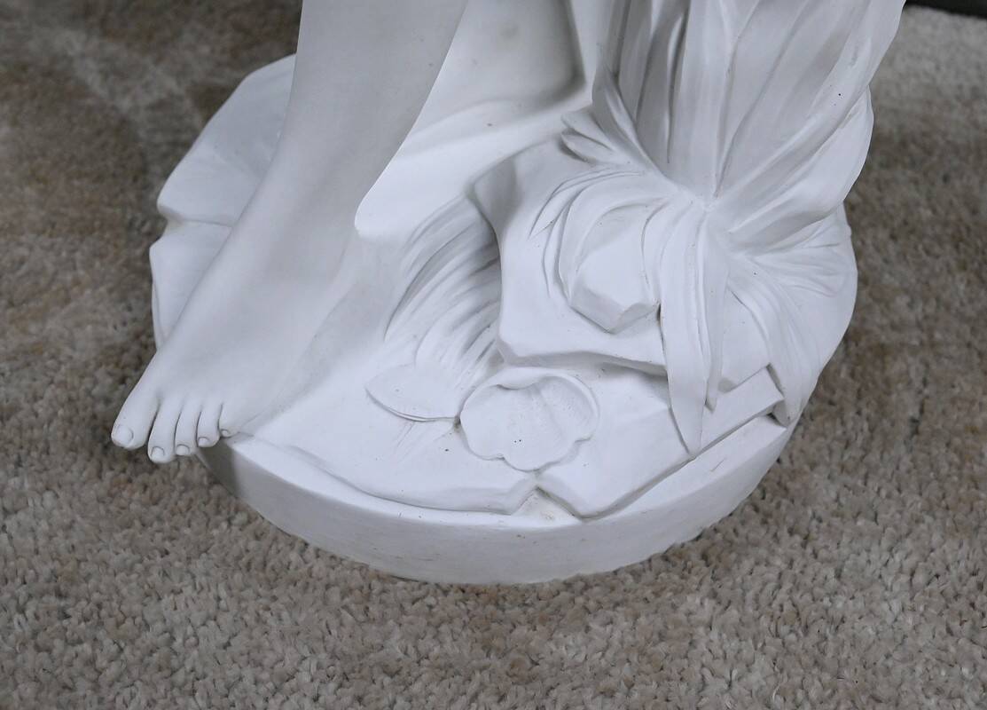 Important biscuit sculpture "The Bather" after Falconet – late 19th century.