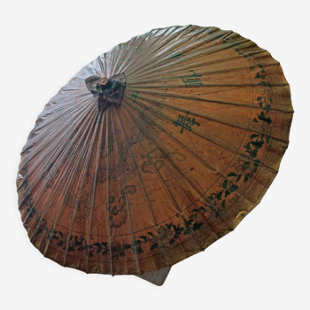Asian paper and rattan umbrella