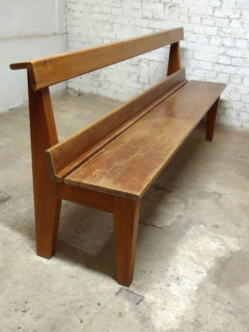 Antique vintage elm bench