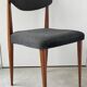 Scandinavian chair teak grey fabric 1960