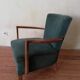 Fauteuil des années 50 velours vert