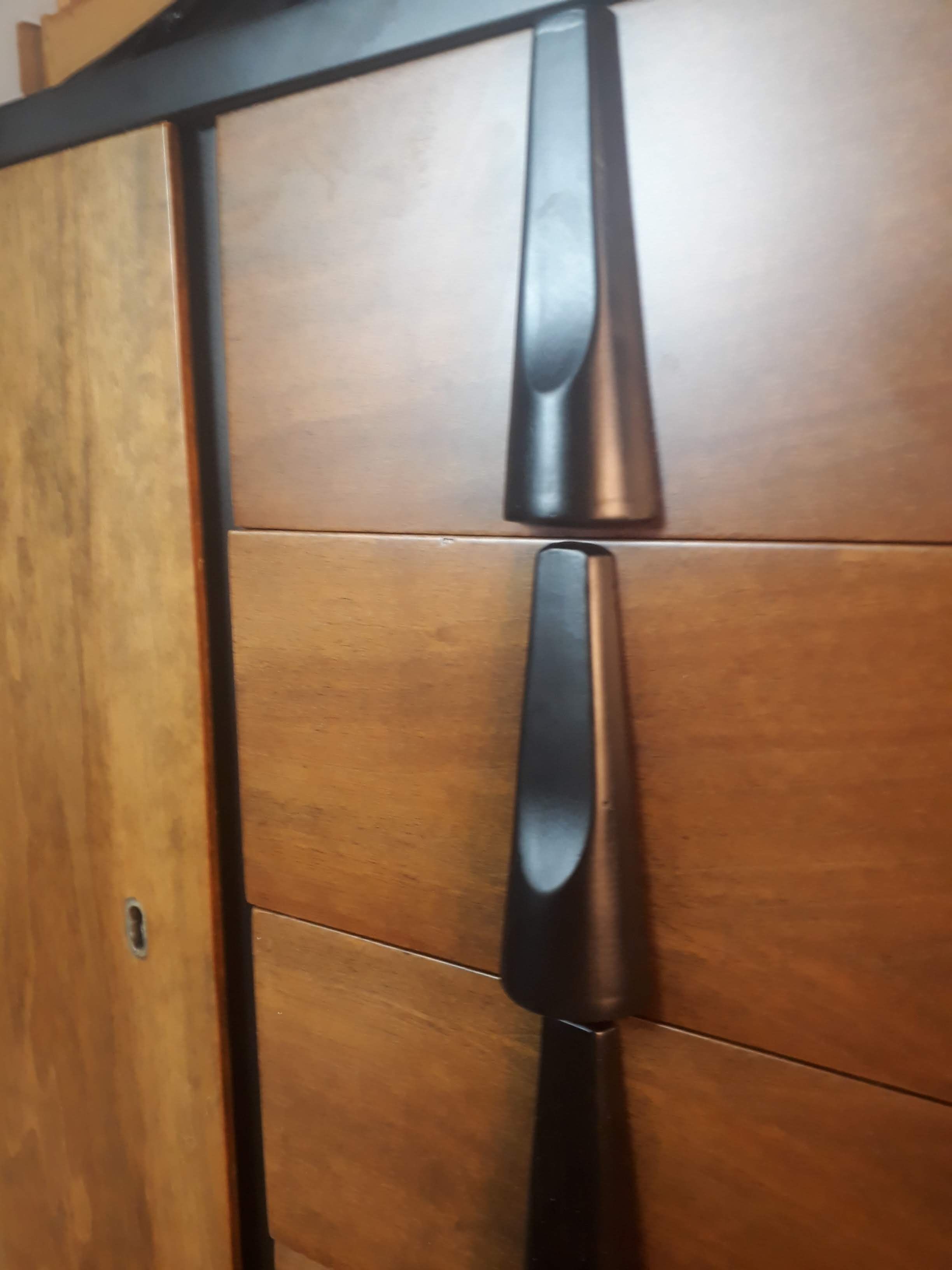 Walnut row renovated by Rajmund Teofil Halas Vintage Polish 1968