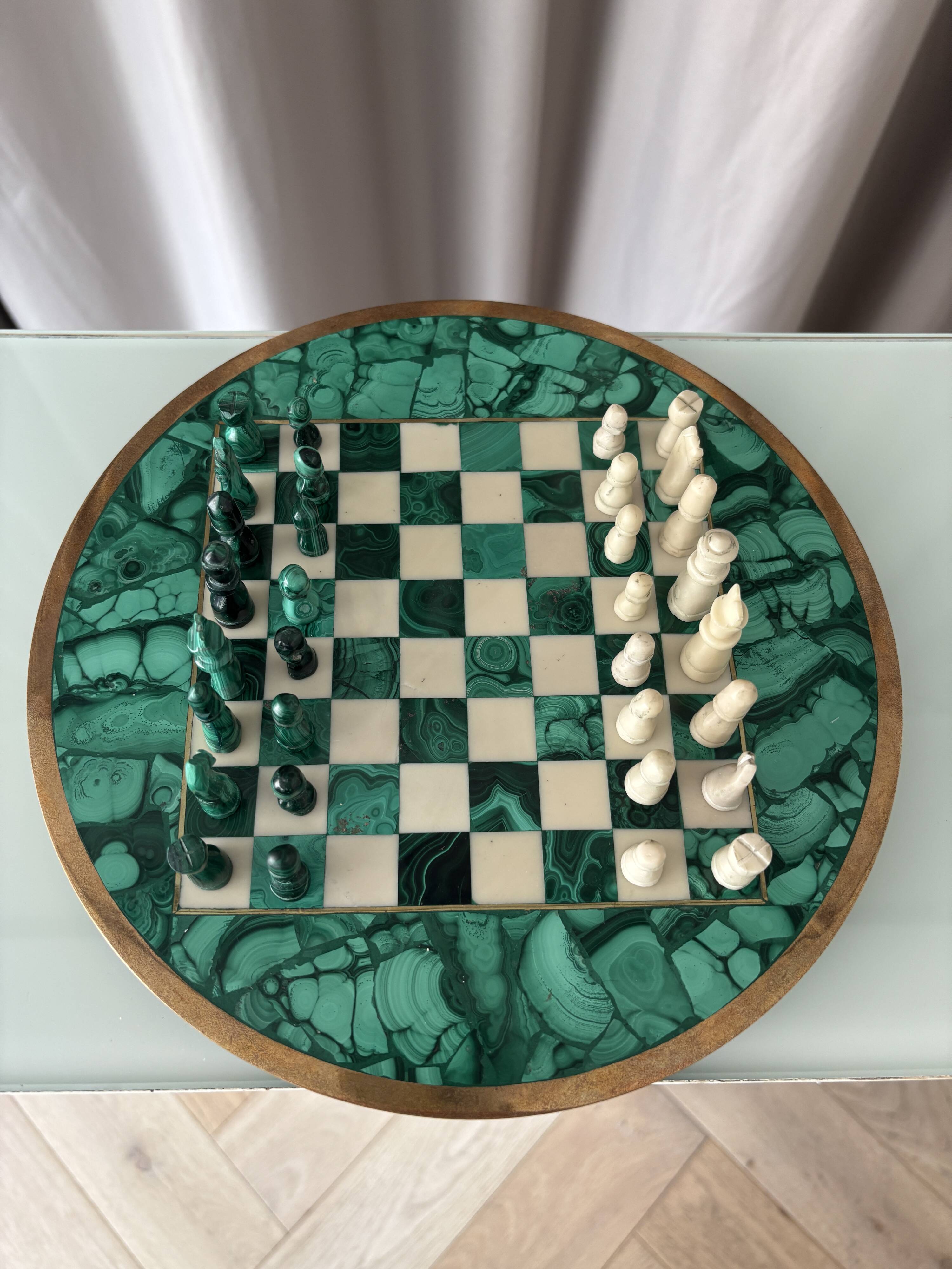 Malachite Small Chessboard Set