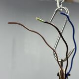 Art Deco Brass and Opaline Glass Chandelier, 1930s