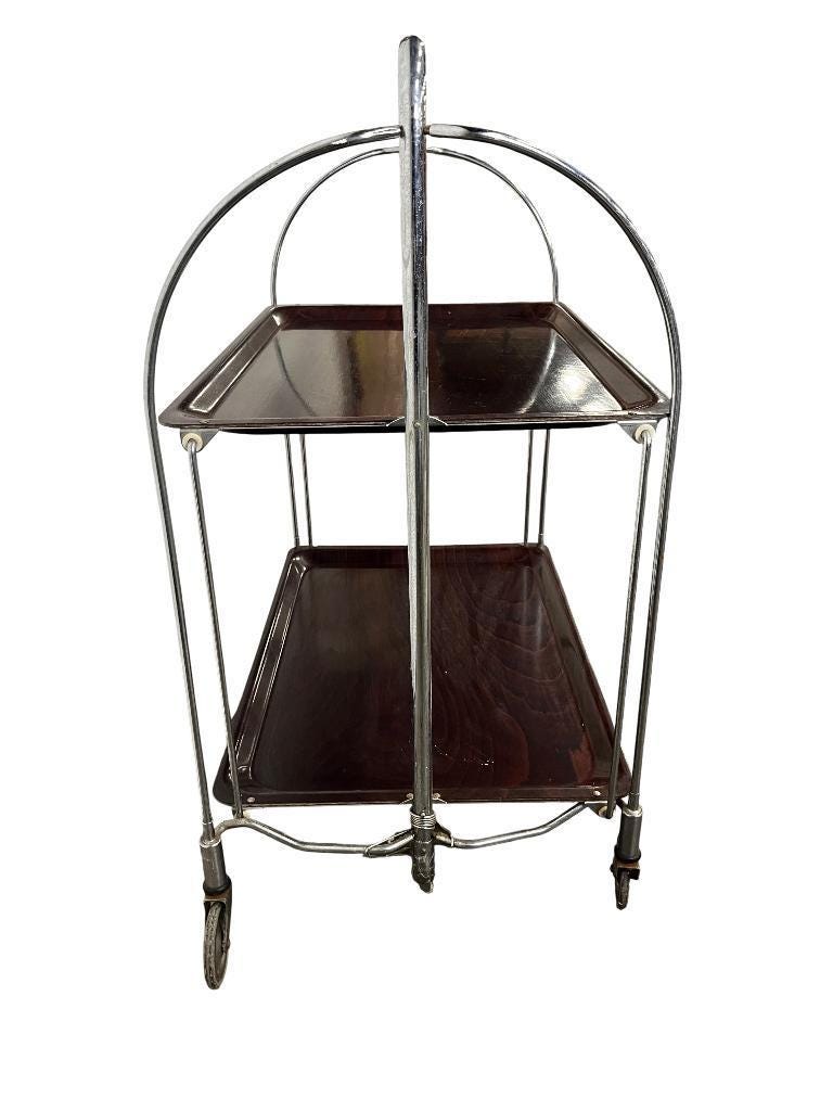 Vintage folding side table / bar cart / side table