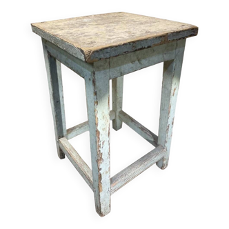 Plant holder stool patinated wood deco loft workshop country chic