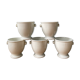 Lot de 5 coquetiers anciens en porcelaine blanche