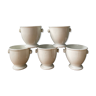 Set of 5 old white porcelain coquetiers