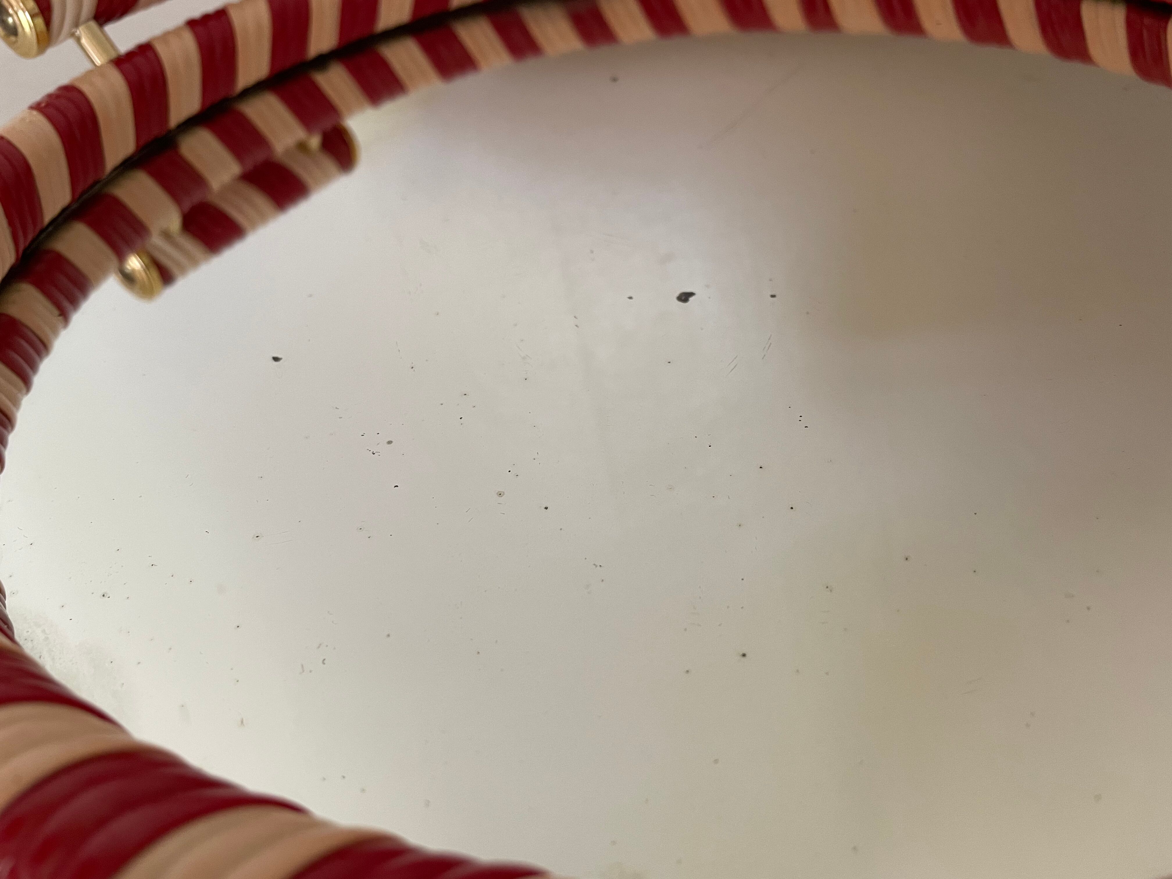 Round mirror tray scoubidou 50s/60s