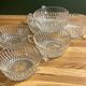 6 vintage cut-glass coffee cups in very good condition