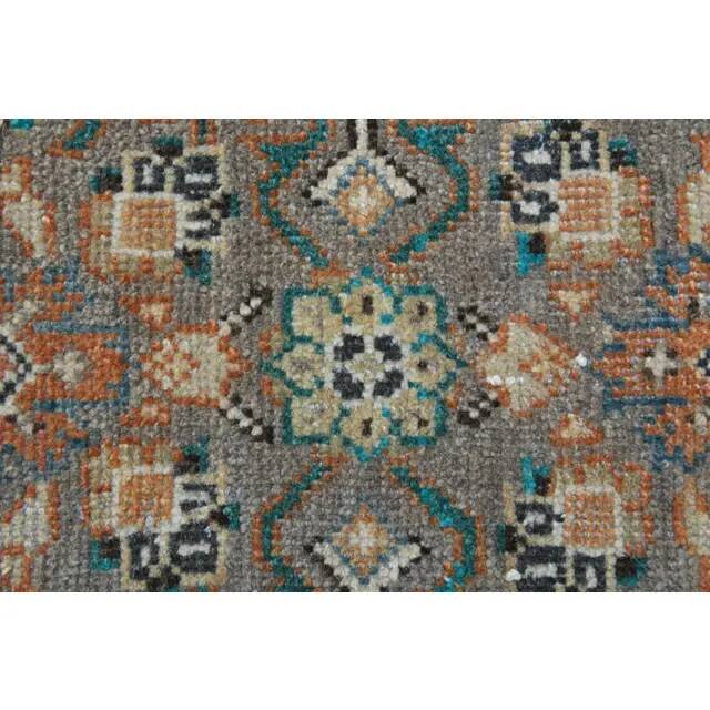 Vintage Turkish Oushak Handmade Wool Cotton Brown Runner Rug 118x301
