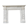 Louis XVI style fireplace in white Carrara marble