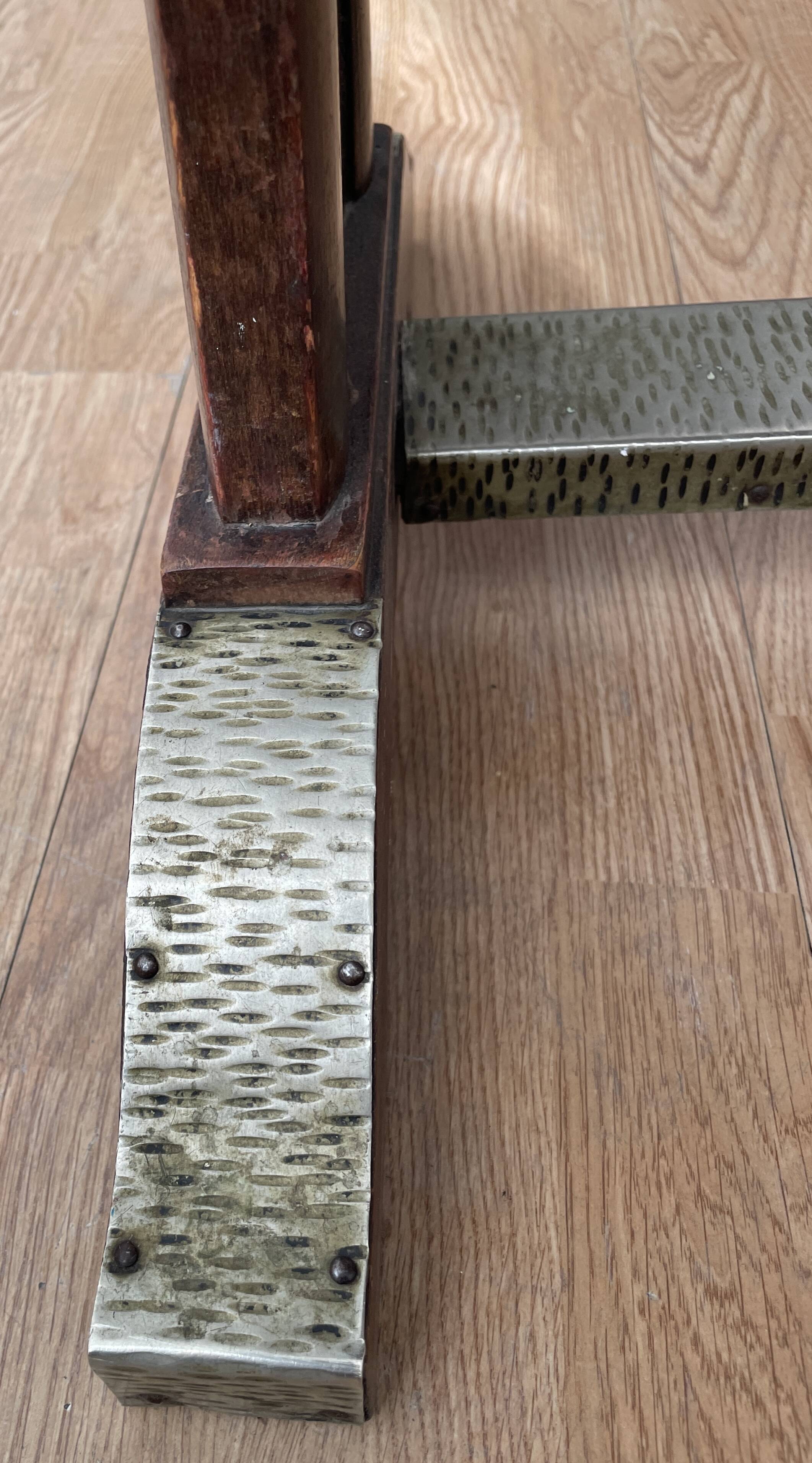 Bistro table in wood formica and zinc 1930s