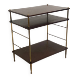 Table d'appoint en acajou et laiton, 50's