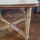 Table d'appoint vintage en rotin et bambou