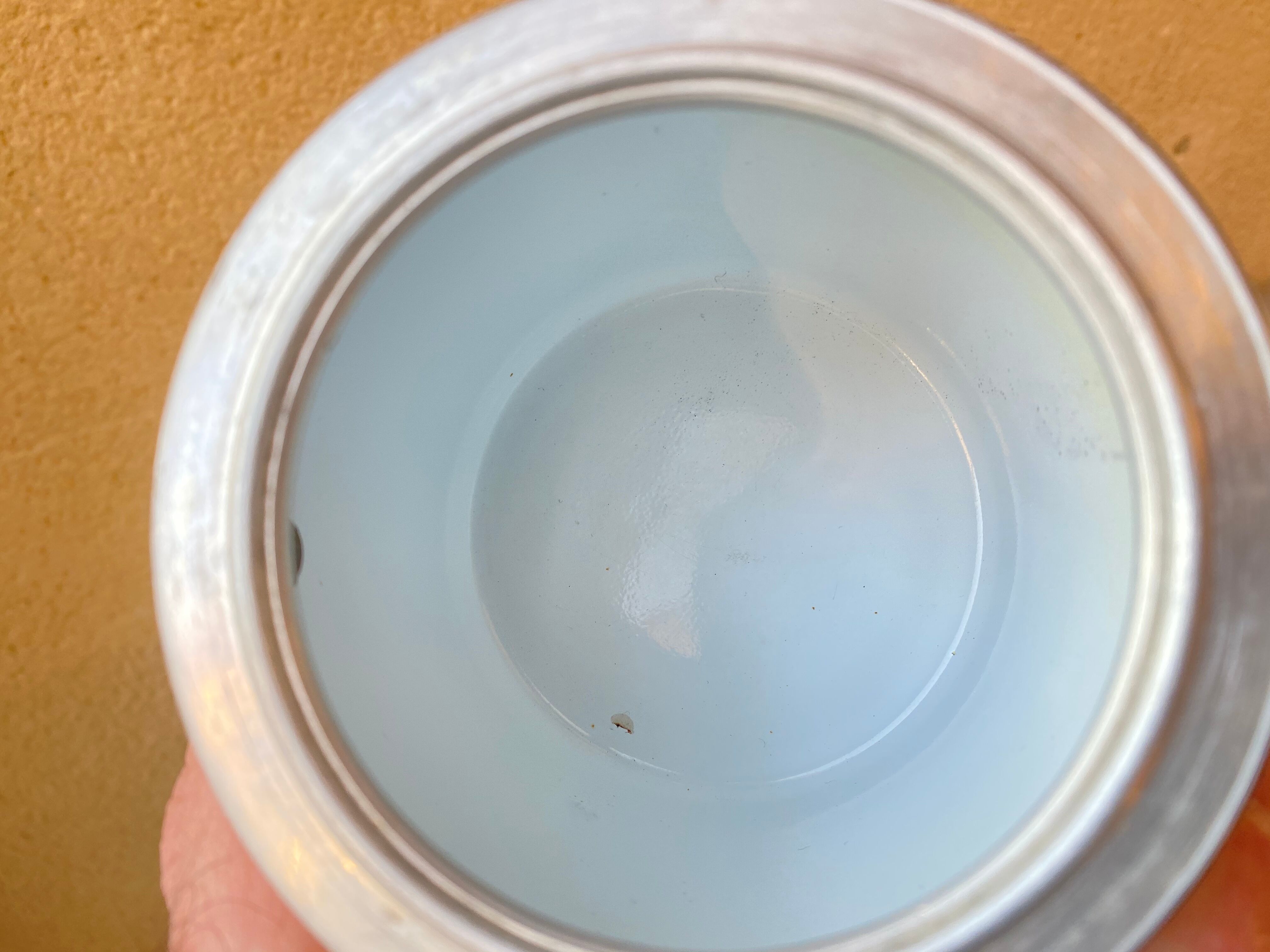 Italian coffee maker enamelled vintage yellow 70s