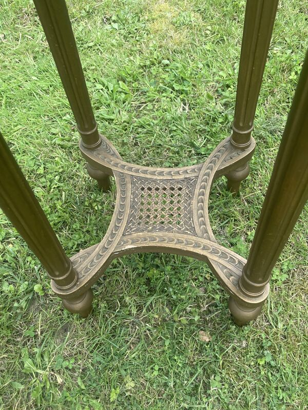 Sellette ou petite table d'appoint de style Louis XVI, plateau marbre - H 77 cm