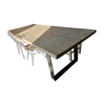 Table avec plateau en orme massif