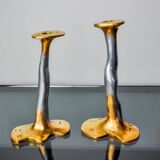 Pair of Brutalist candlesticks by David Marshall, Spain, 1970