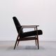 Henryk Lis armchair in black boucle 1960