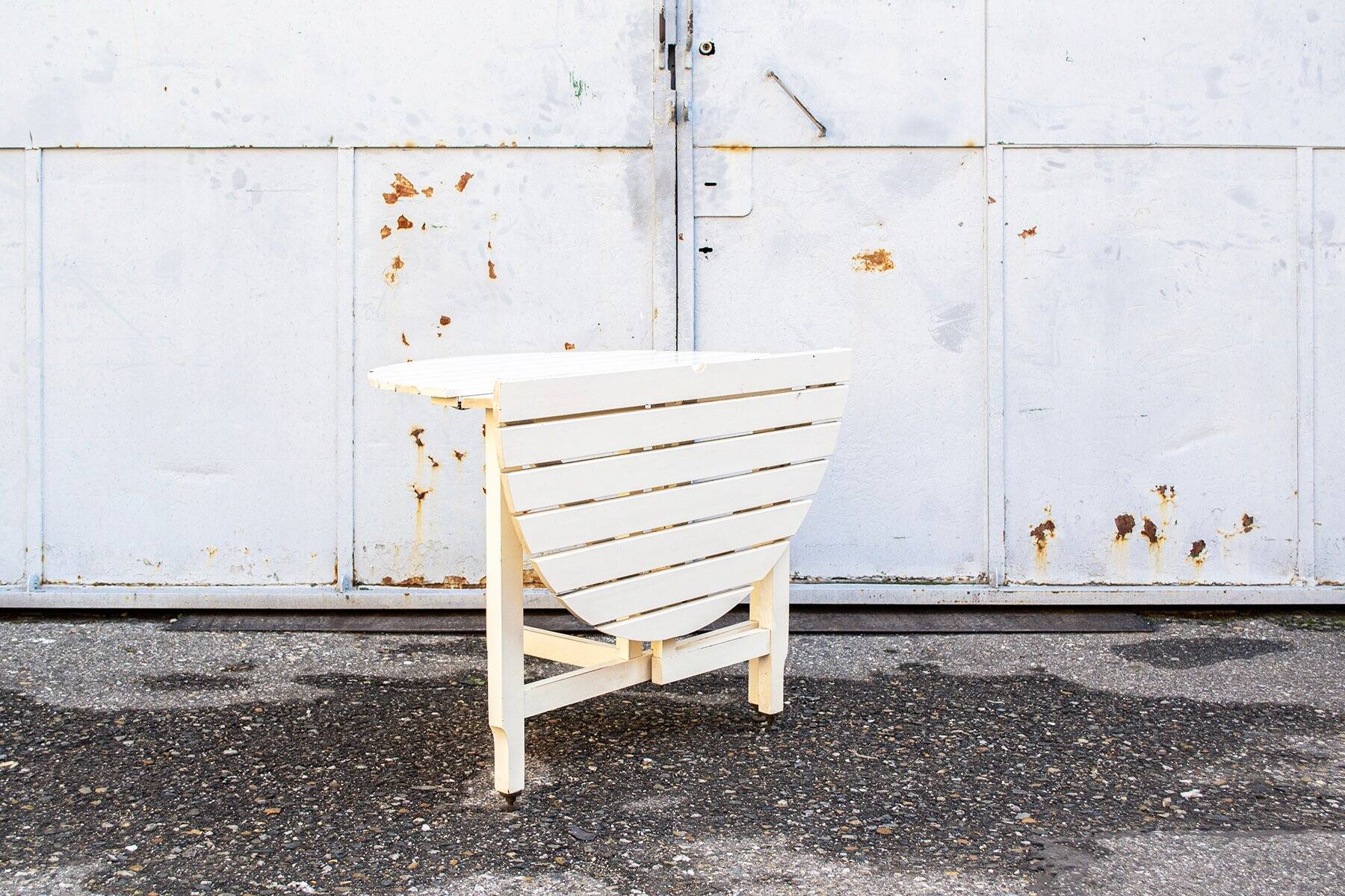Reguitti folding garden table in wood with chairs, 1970s, set of 5