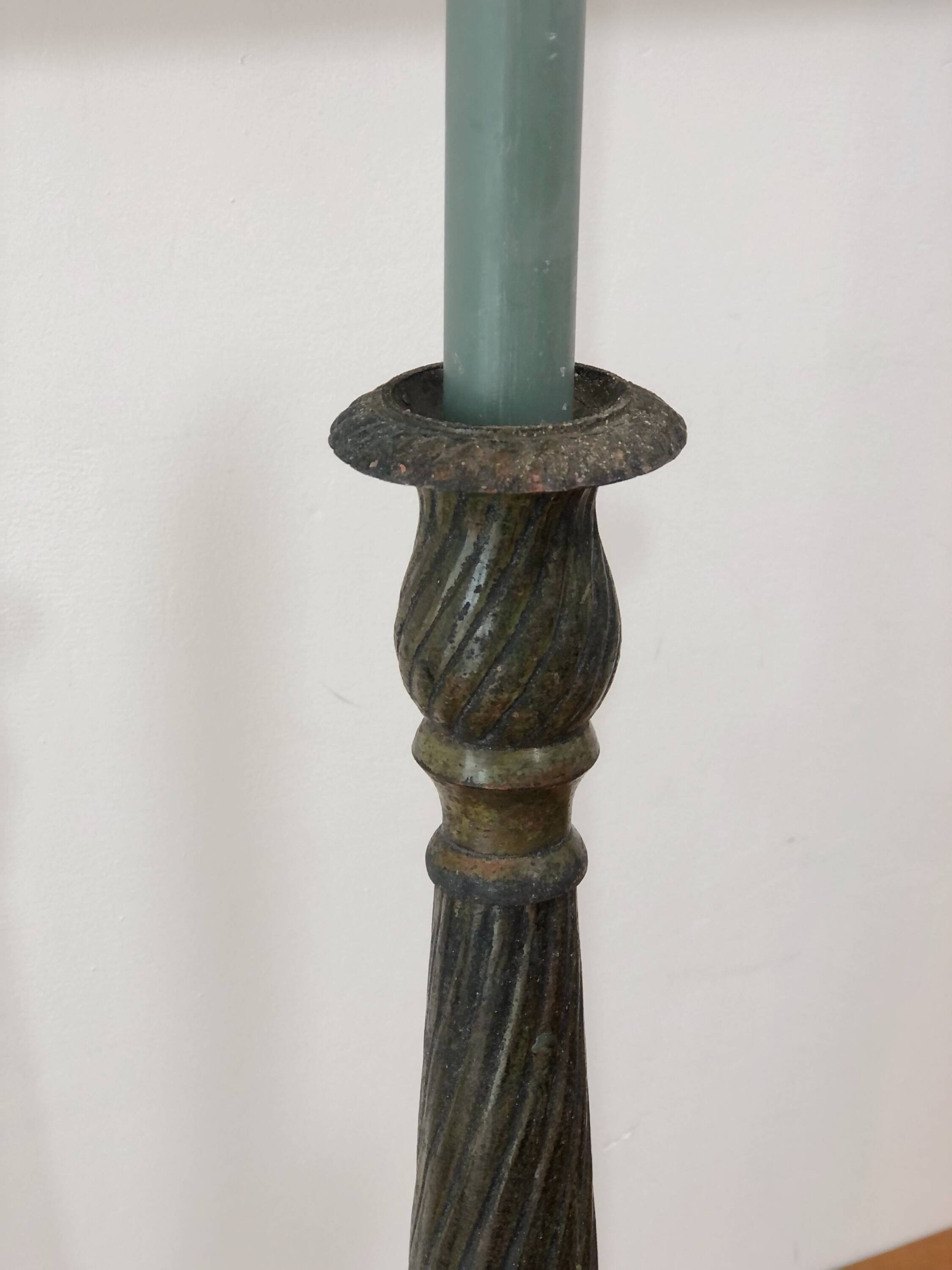 Pair of vintage bronze candlesticks