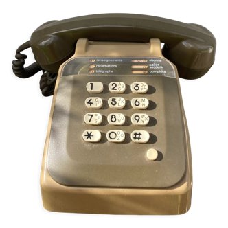 Vintage phone 1980 beige keys socotel