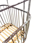 Vintage French Metal Bakery Cart long – Industrial Bread Trolley – Rolling L