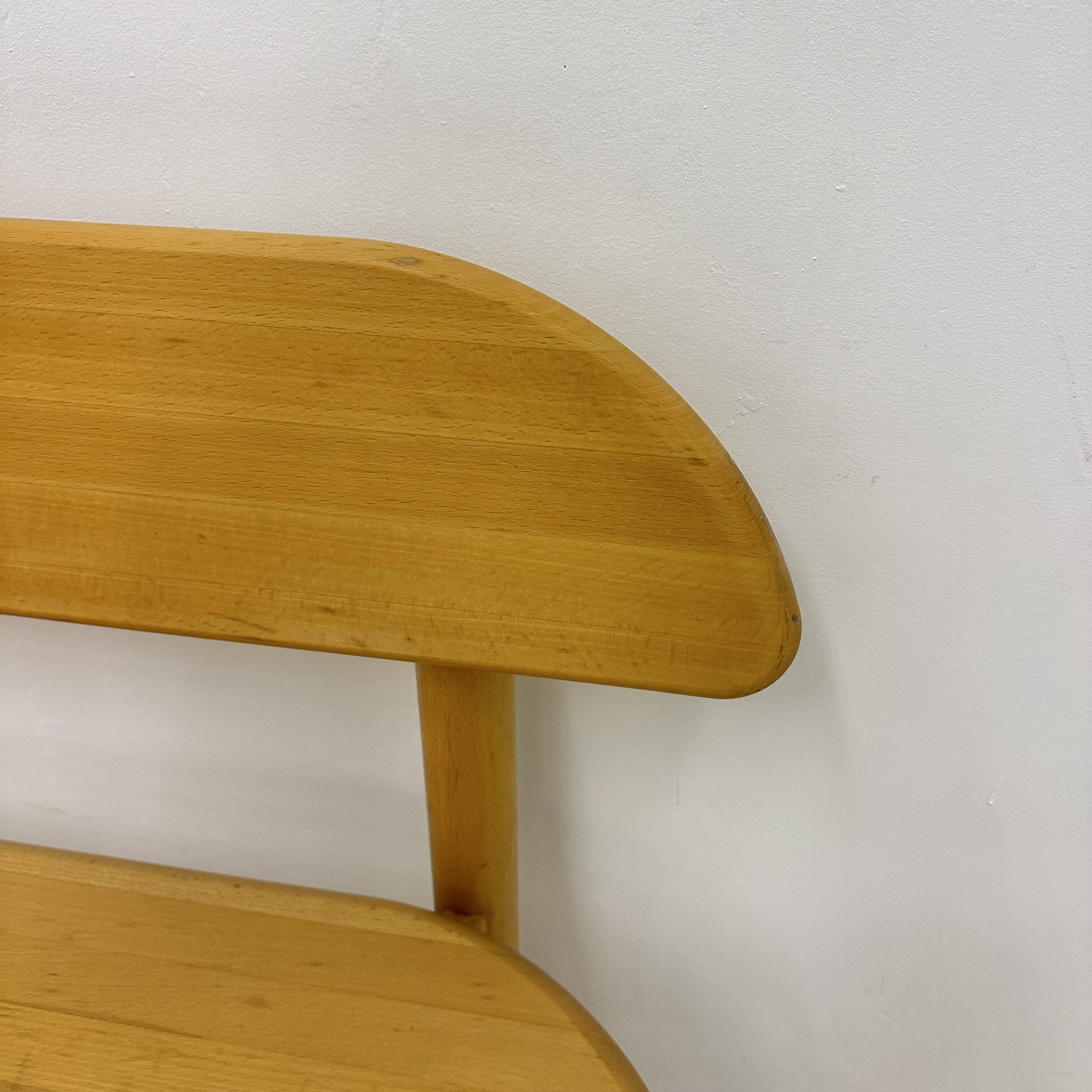 Vintage Danish Ansager mobler solid wooden bench , 1970s