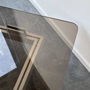 Large modernist coffee table in aluminium and smoked glass, 1970.