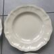 Set of 5 Digoin Sarreguemines plain ivory plates with gadroons