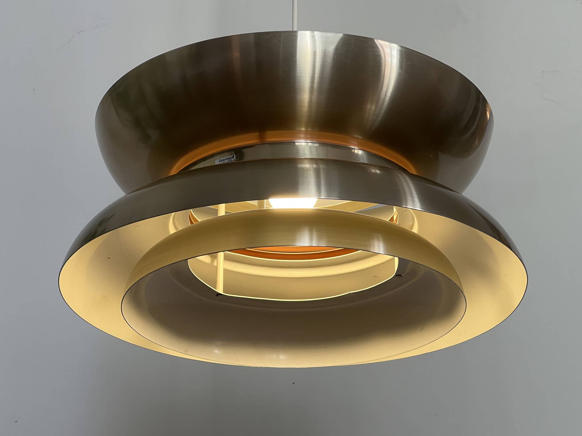 Golden pendant light by Carl Thore for Granhaga Metall. Sweden 1970s