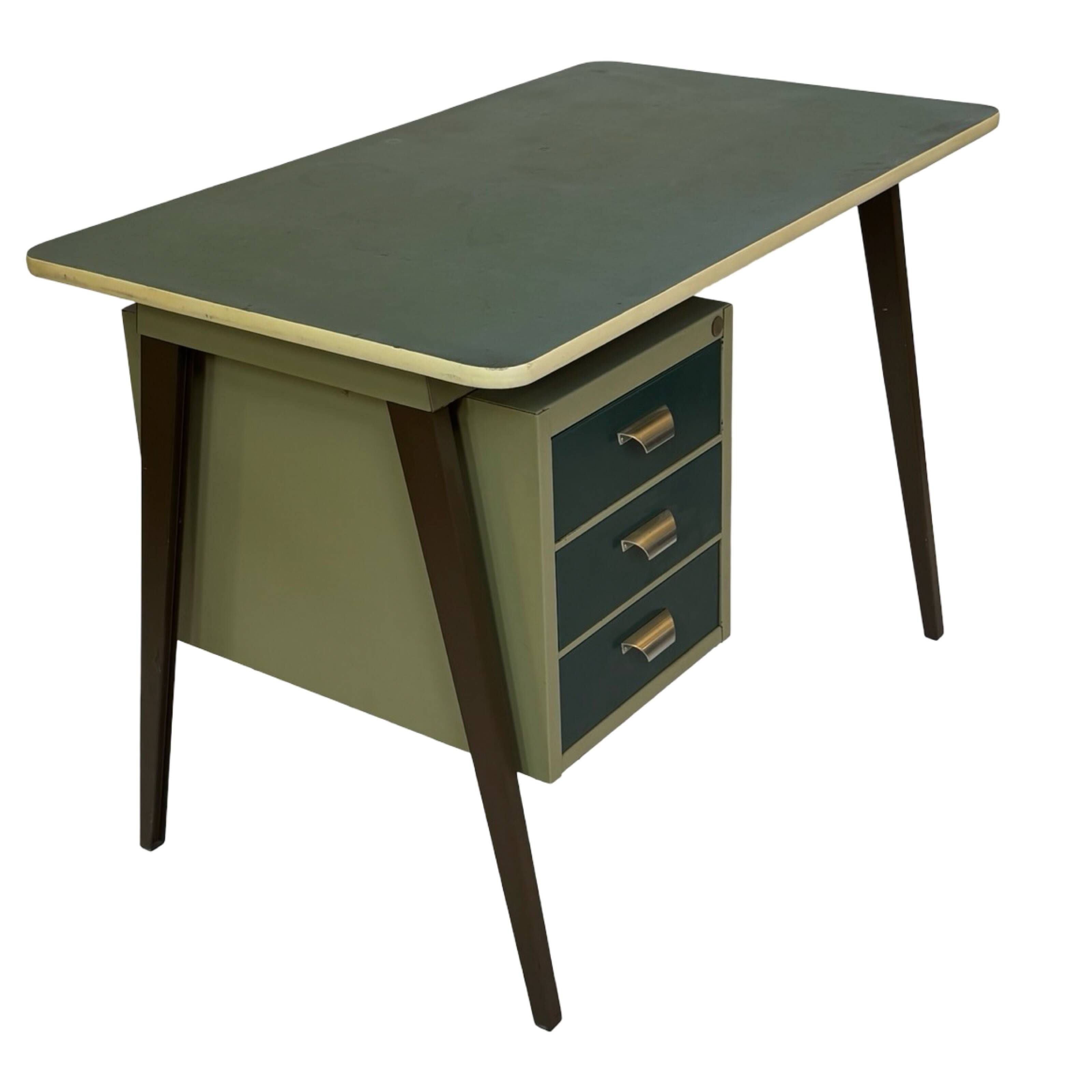 Vintage industrial Drentea Roomsteel desk 1960s metal design