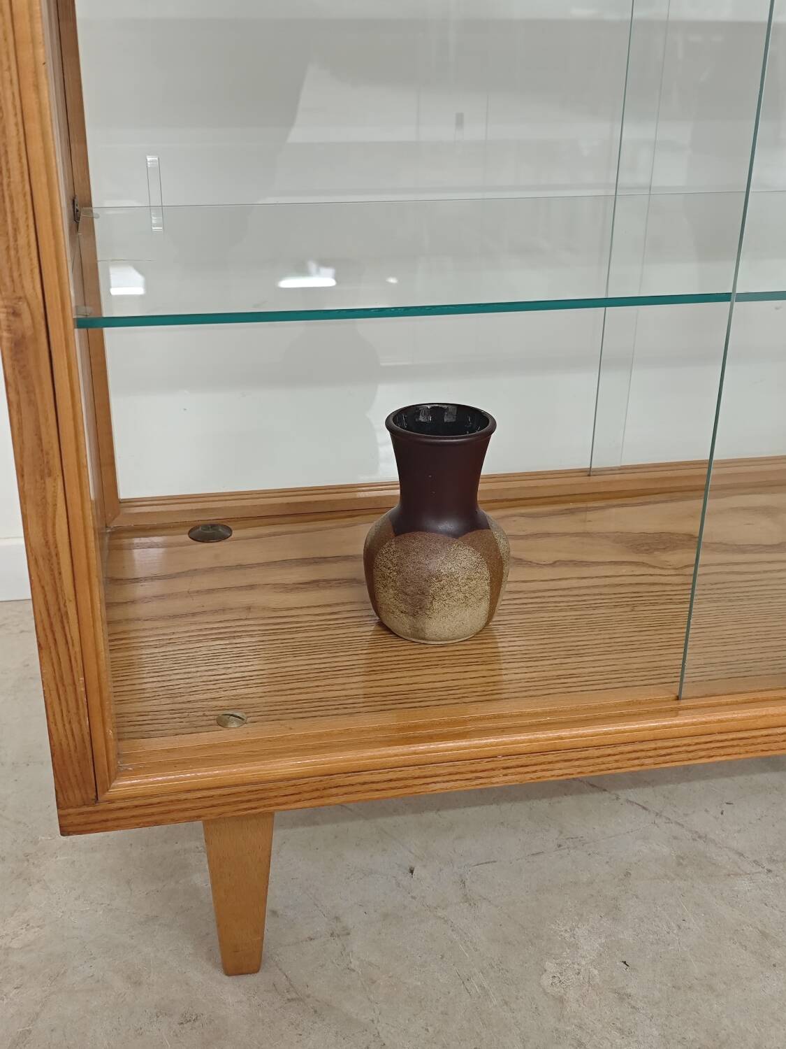 Small two-sided display cabinet wood and glass Frantisek Jirak 1960