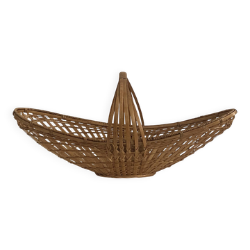 Grand panier à fleur en rotin