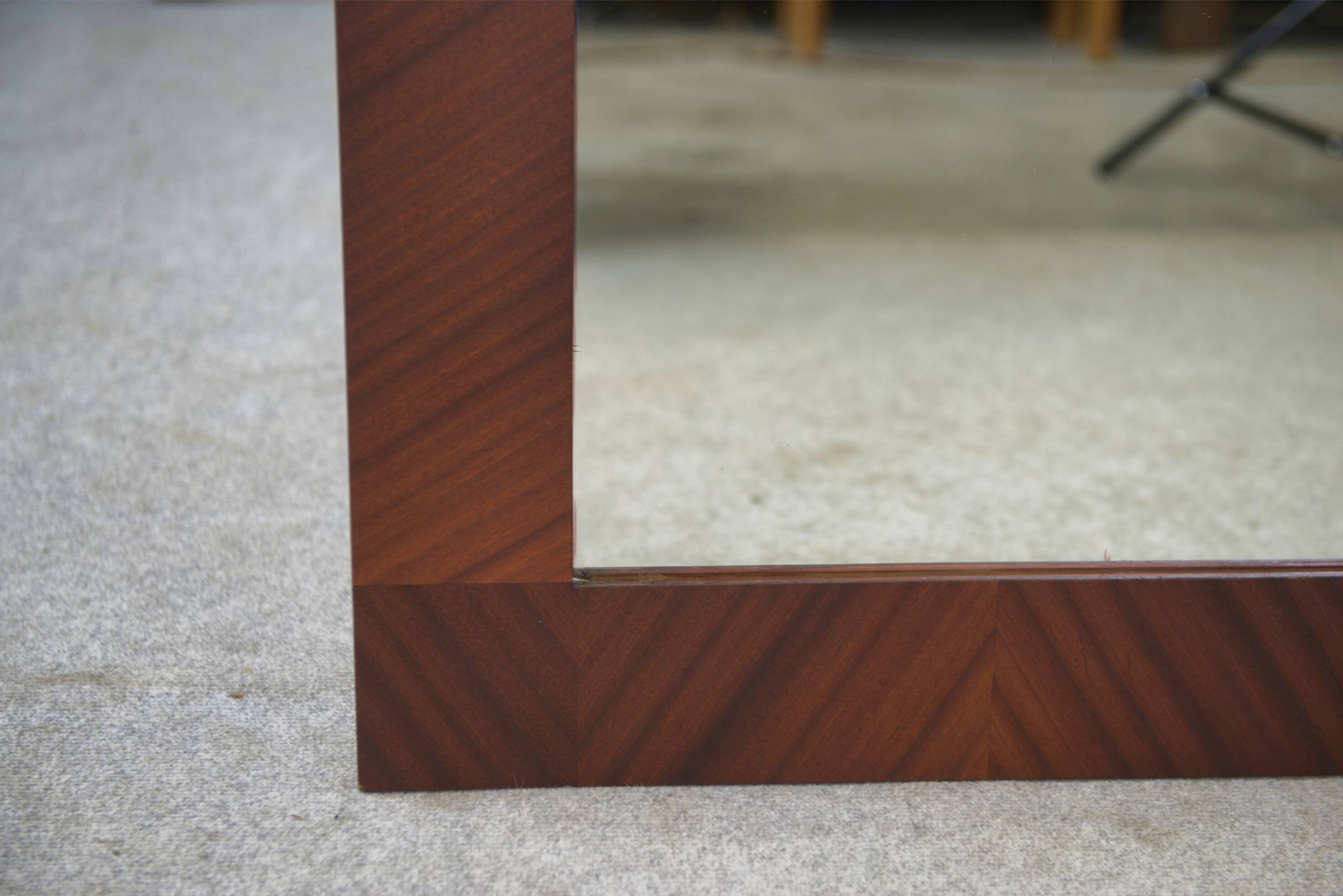 1950s modernist mahogany veneer mirror