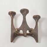 Brutalist candlestick in bronze by Michael Harjes, 1960s